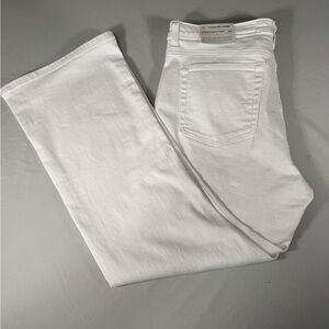 AG Adriano Goldschmied Farrah Boot Crop Jeans White Size 32 NWT